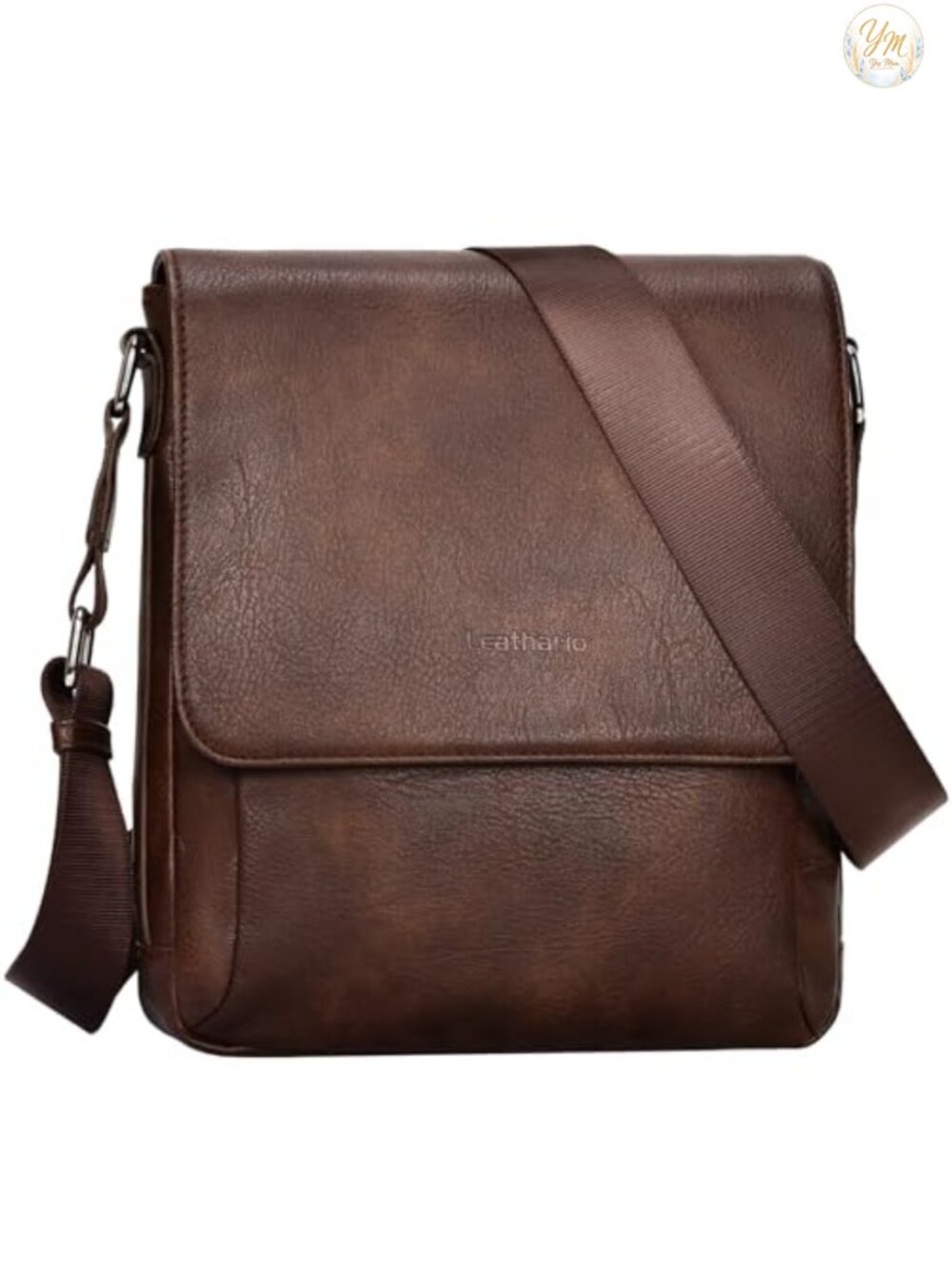 Men's Crossbody Bag Vegan Leather Messenger Sling Satchel Travel Work
